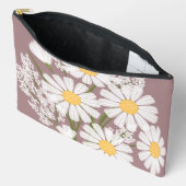 Elegant Floral White Daisies over Rosy Brown Etui (Open)