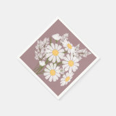 Elegant Floral White Daisies over Rosy Brown Servet (Hoek)