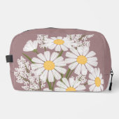 Elegant Floral White Daisies over Rosy Brown Toilettasje (Voorkant)