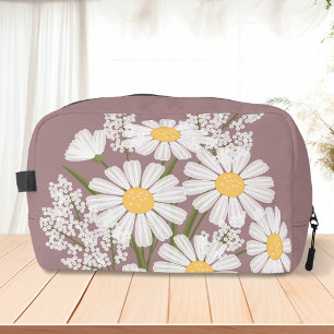 Elegant Floral White Daisies over Rosy Brown Toilettasje