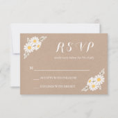 Elegant Floral White Daisies RSVP Wedding (Voorkant)