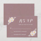 Elegant Floral White Daisies RSVP Wedding (Voorkant / Achterkant)