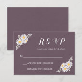 Elegant Floral White Daisies RSVP Wedding (Voorkant / Achterkant)