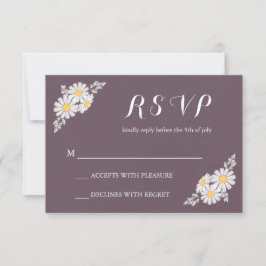 Elegant Floral White Daisies RSVP Wedding