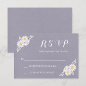 Elegant Floral White Daisies RSVP Wedding (Voorkant / Achterkant)