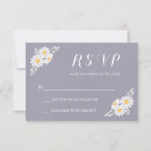 Elegant Floral White Daisies RSVP Wedding Kaartje (Voorkant)