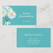 Elegant Floral White Daisies Rustic Visitekaartje (Voorkant / Achterkant)