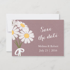 Elegant Floral White Daisies Save the Date Wedding