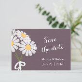 Elegant Floral White Daisies Save the Date Wedding (Staand voorkant)