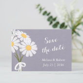 Elegant Floral White Daisies Save the Date Wedding (Staand voorkant)