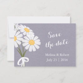 Elegant Floral White Daisies Save the Date Wedding