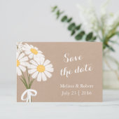 Elegant Floral White Daisies Save the Date Wedding (Staand voorkant)