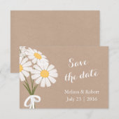 Elegant Floral White Daisies Save the Date Wedding (Voorkant / Achterkant)