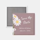 Elegant Floral White Daisies Save the Date Wedding Magneet (Voorkant / Achterkant)