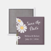 Elegant Floral White Daisies Save the Date Wedding Magneet (Voorkant / Achterkant)