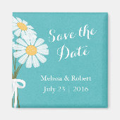 Elegant Floral White Daisies Save the Date Wedding Magneet (Voorkant)