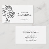 Elegant Floral White Daisies Visitekaartje (Voorkant / Achterkant)