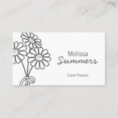 Elegant Floral White Daisies Visitekaartje (Voorkant)