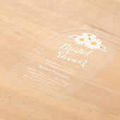 Elegant Floral White Daisies Vrijgezellenfeest Acryl Uitnodigingen (Laagn)