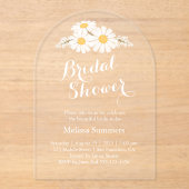 Elegant Floral White Daisies Vrijgezellenfeest Acryl Uitnodigingen (Voorkant)