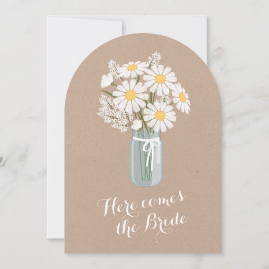 Elegant Floral White Daisies Vrijgezellenfeest Kaart (Achterkant)