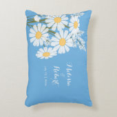 Elegant Floral White Daisies Wedding Accent Kussen (Voorkant(Verticaal))