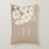 Elegant Floral White Daisies Wedding Accent Kussen (Voorkant(Verticaal))