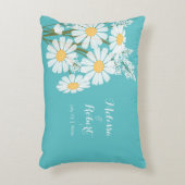 Elegant Floral White Daisies Wedding Accent Kussen (Voorkant(Verticaal))