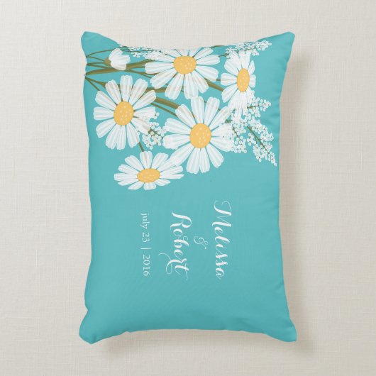 Elegant Floral White Daisies Wedding Accent Kussen (Voorkant(Verticaal))