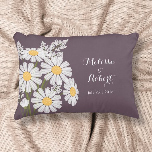 Elegant Floral White Daisies Wedding Decoratief Kussen