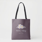 Elegant Floral White Daisies Wedding Favor Tote Bag (Voorkant)