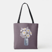 Elegant Floral White Daisies Wedding Favor Tote Bag (Achterkant)