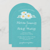 Elegant Floral White Daisies Wedding Kaart (Voorkant / Achterkant)