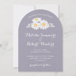 Elegant Floral White Daisies Wedding Kaart