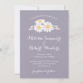 Elegant Floral White Daisies Wedding Kaart