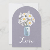 Elegant Floral White Daisies Wedding Kaart (Achterkant)