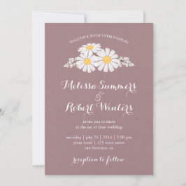 Elegant Floral White Daisies Wedding Kaart