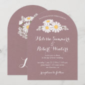 Elegant Floral White Daisies Wedding Kaart (Voorkant / Achterkant)