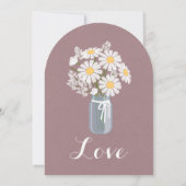 Elegant Floral White Daisies Wedding Kaart (Achterkant)