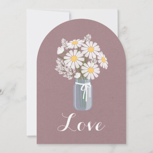 Elegant Floral White Daisies Wedding Kaart (Achterkant)