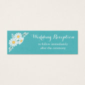 Elegant Floral White Daisies Wedding Reception Mini Visitekaartjes (Voorkant)
