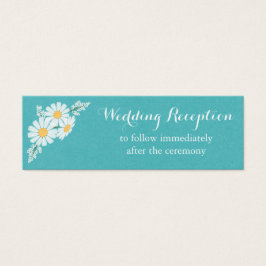 Elegant Floral White Daisies Wedding Reception Mini Visitekaartjes