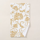 Elegant Floral White Gold Bad Handdoek (Handdoek)