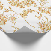 Elegant Floral White Gold Cadeaupapier (Hoek)