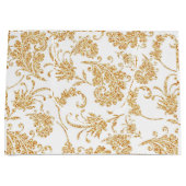 Elegant Floral White Gold Groot Cadeauzakje (Voorkant)