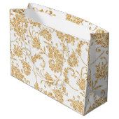 Elegant Floral White Gold Groot Cadeauzakje (Achterkant Gekanteld)