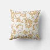 Elegant Floral White Gold Kussen (Achterkant)