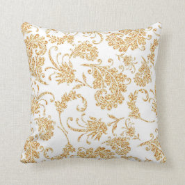 Elegant Floral White Gold Kussen