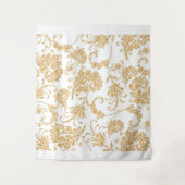Elegant Floral White Gold Wandkleed (Voorkant)