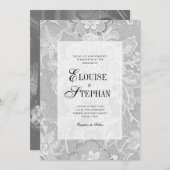 Elegant Floral White Lace Wedding Kaart (Voorkant / Achterkant)